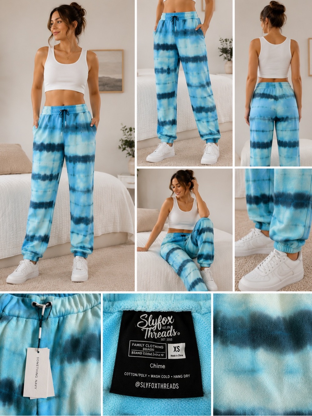 Something Navy Live Dye Tie Dye Sweatpants Blue XS NWT $115 Retail